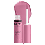Shop online NYX Butter Gloss Non-Sticky Lip Gloss in shades 02|Éclair-Pale cool pink, 03|Peaches And Cream-Peach, 04|Merengue-Cool lavender pink, 05|Crème Brulee-Pale nude pink, 07|Tiramisu-Pinky nude, 09|Vanilla Crème Pie-Medium blue pink, 15|Angel Food Cake-Lavender mauve, 17|Ginger Snap-Medium neutral brown, 22|Devils Food Cake-Wine, 41|Cranberry Pie-Mauve purple, 43|Marshmallow-Muted lilac, 45|Sugar High-Peachy light nude, 47|Spiked Toffee-Brown mauve in Pakistan