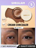 SHEGLAM Rapid Retouch Cream Concealer - Pink Pearl, Linen, Buttercream, Fair, Nude, Warm Vanilla, Golden, Almond, Chestnut, Nutmeg, Sepia