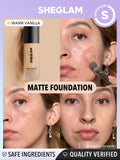 SHEGLAM Complexion Pro Long Lasting Breathable Matte Foundation - Linen, Buttercream, Porcelain, Fair, Chantilly, Bamboo, Shell, Nude, Acorn, Warm Vanilla, Sand, Peach, Honey, Butterscotch, Wheat, Golden, Almond