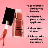 ELF - Glow Reviver Lip Oil - Crystal Clear, Honey Talks, Pink Quartz, Coral Fixation, Jam Session, Rose Envy, Red Delicious