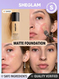 SHEGLAM Complexion Pro Long Lasting Breathable Matte Foundation - Linen, Buttercream, Porcelain, Fair, Chantilly, Bamboo, Shell, Nude, Acorn, Warm Vanilla, Sand, Peach, Honey, Butterscotch, Wheat, Golden, Almond