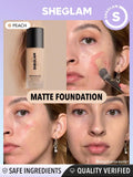 SHEGLAM Complexion Pro Long Lasting Breathable Matte Foundation - Linen, Buttercream, Porcelain, Fair, Chantilly, Bamboo, Shell, Nude, Acorn, Warm Vanilla, Sand, Peach, Honey, Butterscotch, Wheat, Golden, Almond