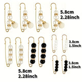 12pcs Pearlized Alloy Safety Pins