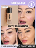 SHEGLAM Complexion Pro Long Lasting Breathable Matte Foundation - Linen, Buttercream, Porcelain, Fair, Chantilly, Bamboo, Shell, Nude, Acorn, Warm Vanilla, Sand, Peach, Honey, Butterscotch, Wheat, Golden, Almond