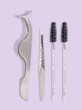 Shein 10 Pairs Of Eyelashes & 2pcs Disposable Eyelash Brush & Tweezers