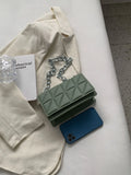 Shein - Quilted Chain square Bag Green