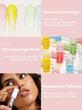 Sheglam Jelly Wow Hydrating Lip Oil - Berry Involved, Loco for Coco, Mali Blue Berry, Green Apple Envy, and Grapefruit Glow
