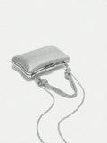 Shein Silver Clutch bag with handle strap
