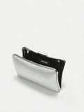Shein Silver Clutch bag with handle strap