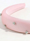 Shein - Satin & Artificial Diamond Fashion Headband