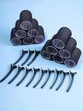 Shein - 12 Curlers 12 clips SET Black  - Rollers