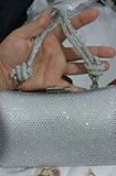 Shein Silver Clutch bag with handle strap