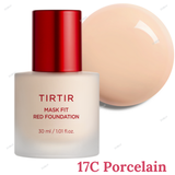 TIRTIR Mask Fit Red Foundation 30ml - 10C Shell, 13N Fair Ivory, 17C Porcelain, 17N Vanilla, 21C Cool Ivory, 21N Ivory, 21W Natural Ivory, 23N Sand, 24W Soft Beige, 25C Cool Taupe, 27C Cool Beige