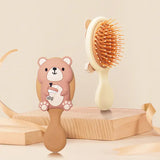 1pc Cute Cartoon Bear Hairdressing Comb - Apricot