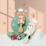 1pc Cute Cartoon Bear Hairdressing Comb - Apricot