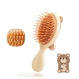 1pc Cute Cartoon Bear Hairdressing Comb - Apricot