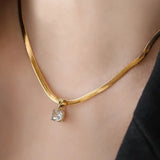 1pc Nooxian Elegant  Stainless Steel Necklace