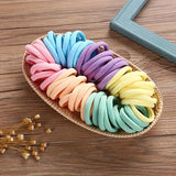 Boho Chic Seamless Elastic Hair Ties - Black, Candy Colors, Dark Hair Ties, Morandi Colors, Multi Color