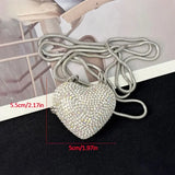 Buy online 1pc Sparkly Rhinestone Heart Clutch in color Golden & Silvery in Pakistan