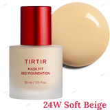 TIRTIR Mask Fit Red Foundation 30ml - 10C Shell, 13N Fair Ivory, 17C Porcelain, 17N Vanilla, 21C Cool Ivory, 21N Ivory, 21W Natural Ivory, 23N Sand, 24W Soft Beige, 25C Cool Taupe, 27C Cool Beige