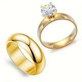 2pcs Stainless Steel Glam Rings - Gold