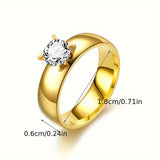2pcs Stainless Steel Glam Rings - Gold