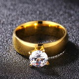 2pcs Stainless Steel Glam Rings - Gold