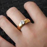 2pcs Stainless Steel Glam Rings - Gold