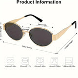 2pcs metal texture ladies decorative glasses