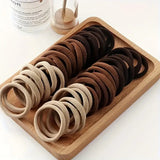 Boho Chic Seamless Elastic Hair Ties - Black, Candy Colors, Dark Hair Ties, Morandi Colors, Multi Color