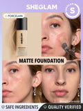 SHEGLAM Complexion Pro Long Lasting Breathable Matte Foundation - Linen, Buttercream, Porcelain, Fair, Chantilly, Bamboo, Shell, Nude, Acorn, Warm Vanilla, Sand, Peach, Honey, Butterscotch, Wheat, Golden, Almond