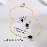 3pcs Black Women Jewelry Set - Golden Yellow