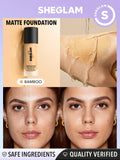 SHEGLAM Complexion Pro Long Lasting Breathable Matte Foundation - Linen, Buttercream, Porcelain, Fair, Chantilly, Bamboo, Shell, Nude, Acorn, Warm Vanilla, Sand, Peach, Honey, Butterscotch, Wheat, Golden, Almond