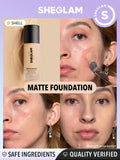 SHEGLAM Complexion Pro Long Lasting Breathable Matte Foundation - Linen, Buttercream, Porcelain, Fair, Chantilly, Bamboo, Shell, Nude, Acorn, Warm Vanilla, Sand, Peach, Honey, Butterscotch, Wheat, Golden, Almond