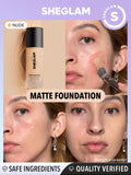 SHEGLAM Complexion Pro Long Lasting Breathable Matte Foundation - Linen, Buttercream, Porcelain, Fair, Chantilly, Bamboo, Shell, Nude, Acorn, Warm Vanilla, Sand, Peach, Honey, Butterscotch, Wheat, Golden, Almond