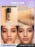 SHEGLAM Complexion Pro Long Lasting Breathable Matte Foundation - Linen, Buttercream, Porcelain, Fair, Chantilly, Bamboo, Shell, Nude, Acorn, Warm Vanilla, Sand, Peach, Honey, Butterscotch, Wheat, Golden, Almond