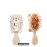 1pc Cute Cartoon Bear Hairdressing Comb - Apricot