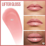 Maybelline Lifter Lip Gloss in shades 01 Pearl, 02 Ice, 03 Moon, 04 Silk, 05 Petal, 06 Reef, 07 Amber, 08 Stone, 09 Topaz, and 10 Crystal, 11 Brass, 12 Opal, 16 Rust, 20 Sun, 22 Peach Ring