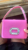 Shein -  Rhinestone Buckle Decorated Satin Bag pink