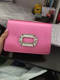 Shein -  Rhinestone Buckle Decorated Satin Bag pink