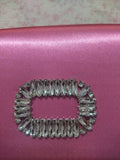 Shein -  Rhinestone Buckle Decorated Satin Bag pink