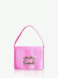 Shein -  Rhinestone Buckle Decorated Satin Bag pink