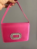 Shein -  Rhinestone Buckle Decorated Satin Bag pink