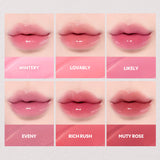 TIRTIR Waterism Glow Tint Mini in shades 01 Mauve Rose, 02 Merry Coral, 03 Sand Mond, 04 Fig Peach, 05 Scotch Shot, 06 Honey Nut, 07 Cassis Plum, 08 Summer Pumpkin, 09 Salmon Syrup, 10 Heart Berry, 11 Applum, 12 Rich Rush, 13 Likely, 14 Rose Bell, 15 Grapen, 16 Tangering, 17 Aliven, 18 Cherrid, 19 Bad Rosy, 20 Fever Red