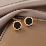 Vintage Roman Numeral Earrings - Gold