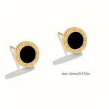 Vintage Roman Numeral Earrings - Gold