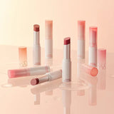 Romand - Glasting Melting Balm - 01 Coco Nude, 02 Lovey Pink, 03 Sorbet Balm, 04 Hippie Berry, 05 Nougat Sand, 06 Kaya Fig, 07 Mauve Whip