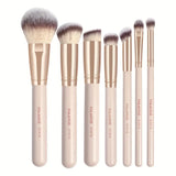 MAANGE 7pcs Face Brush Set - Apricot, Apricot Silvery, Black, Black Silvery, Pink