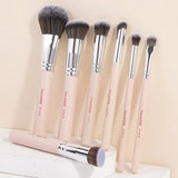 MAANGE 7pcs Face Brush Set - Apricot, Apricot Silvery, Black, Black Silvery, Pink