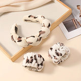 1 headband and 2 mitts set - Pink, Purple,Rose Red, Beige Brown Leopard Print, Red Cartoon Strawberry Wristband